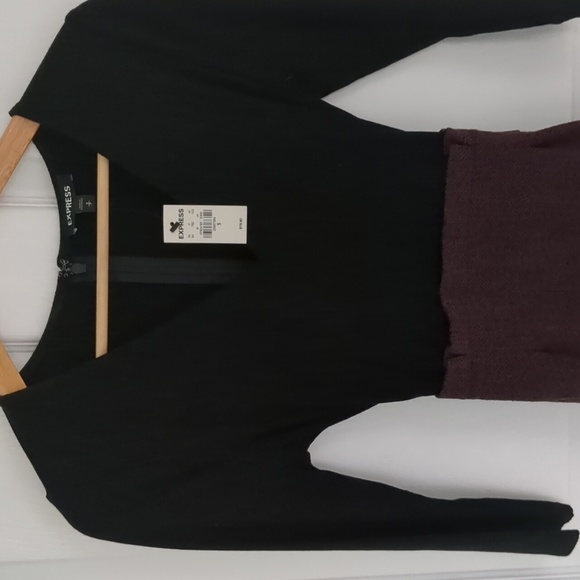 NWT EXPRESS Black and Purple Dress - Picture 2 of 5